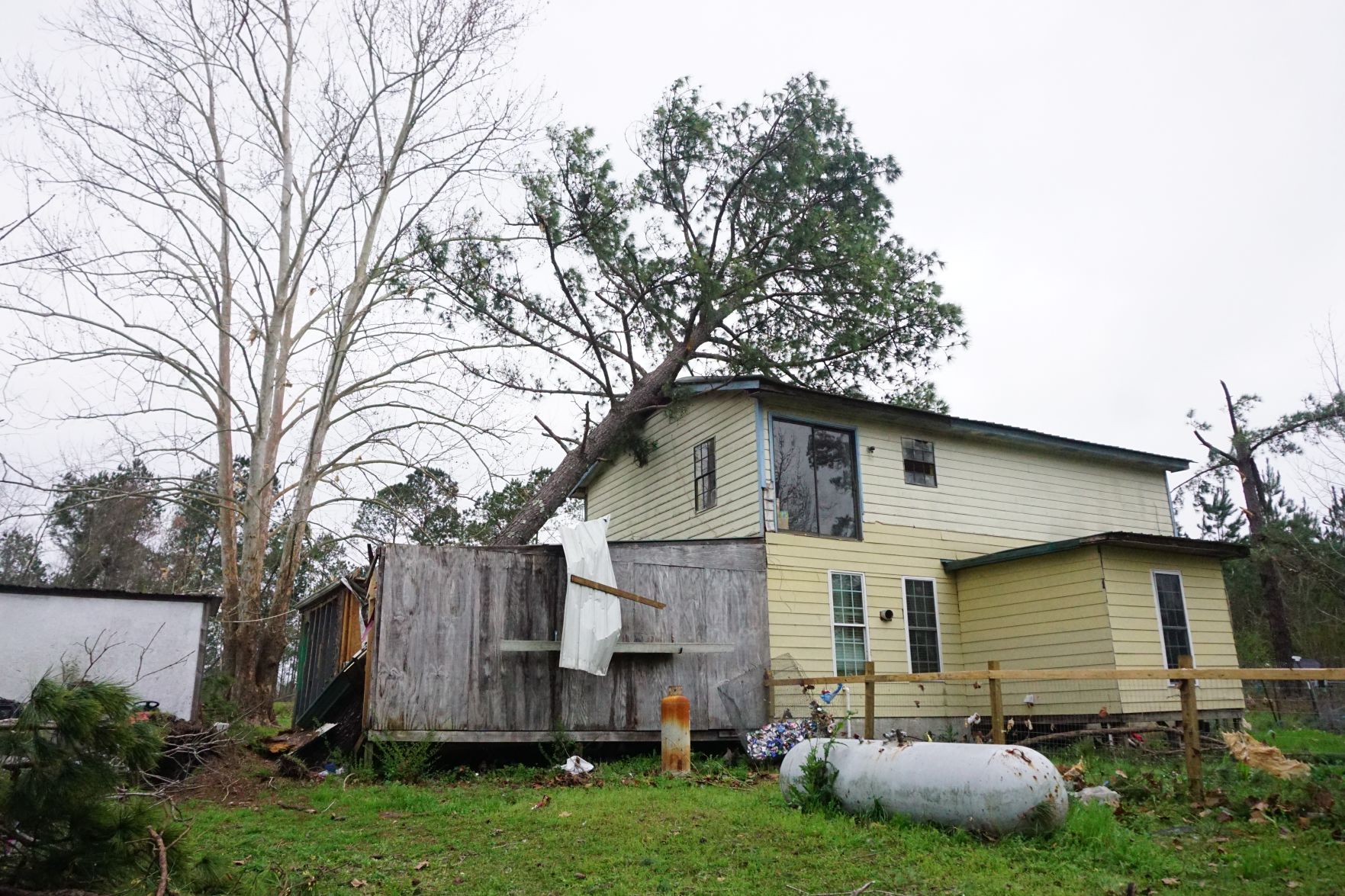 Tornado damage in Beauregard